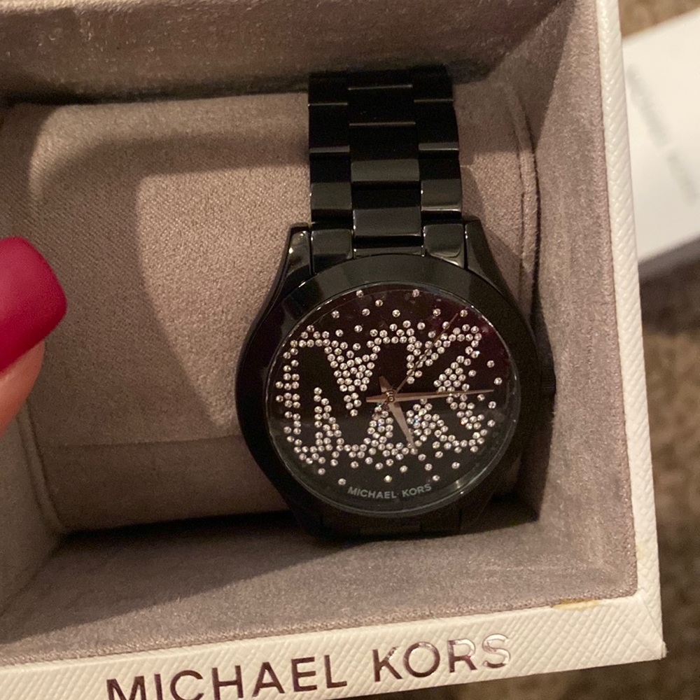 Stunning black Micheal kors watch